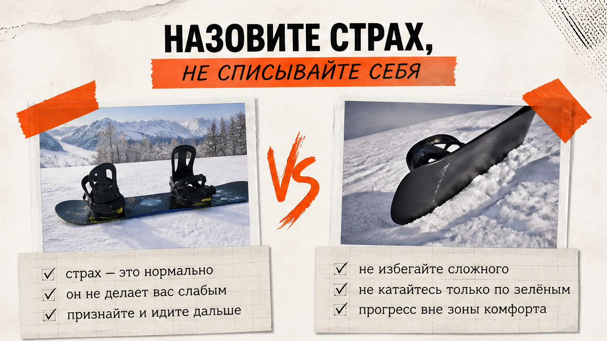 Сравнение на светлом постере: паника против нормального страха и короткого плана
