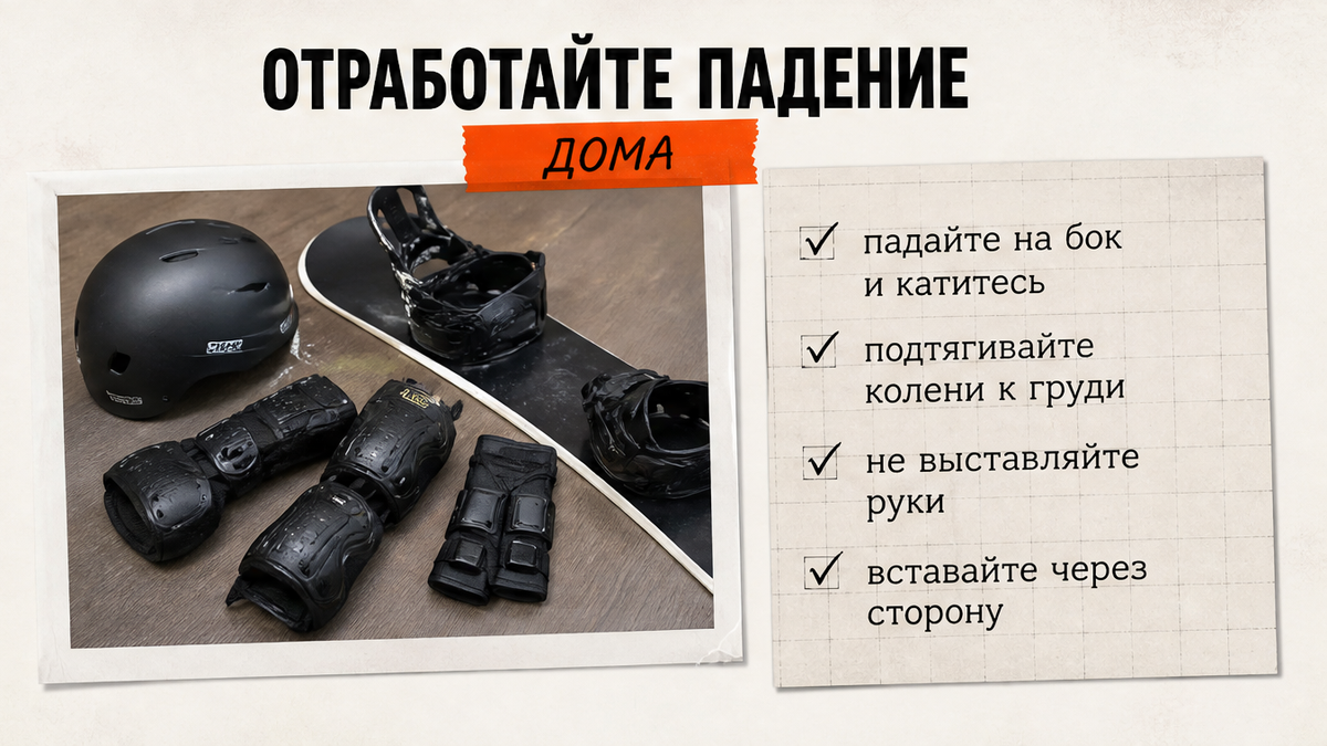 Чеклист домашней отработки падения на светлом постере