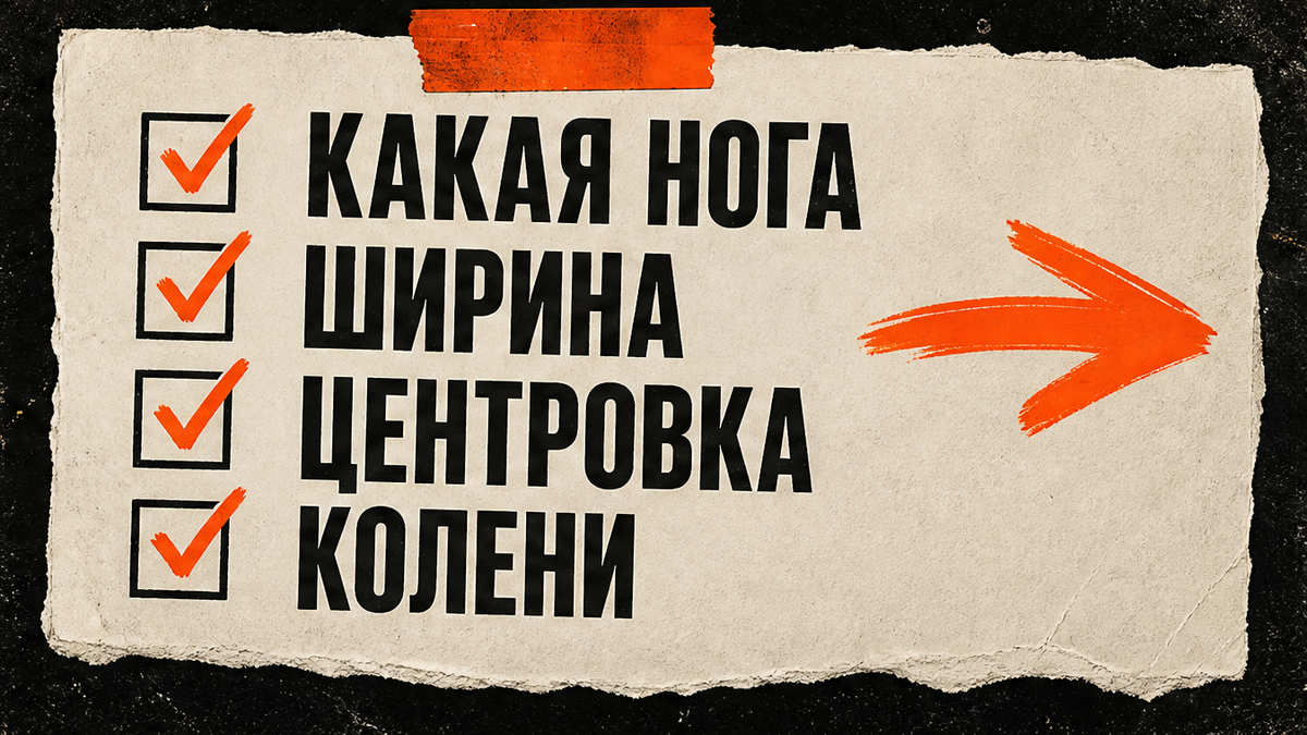 Какая нога, ширина, центровка, колени